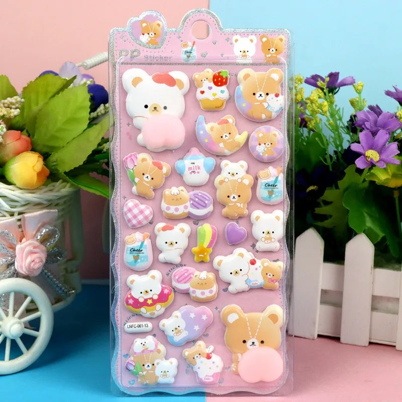 Cute Cartoon Animal Phone Decals, Squishy Adhesive Stickers