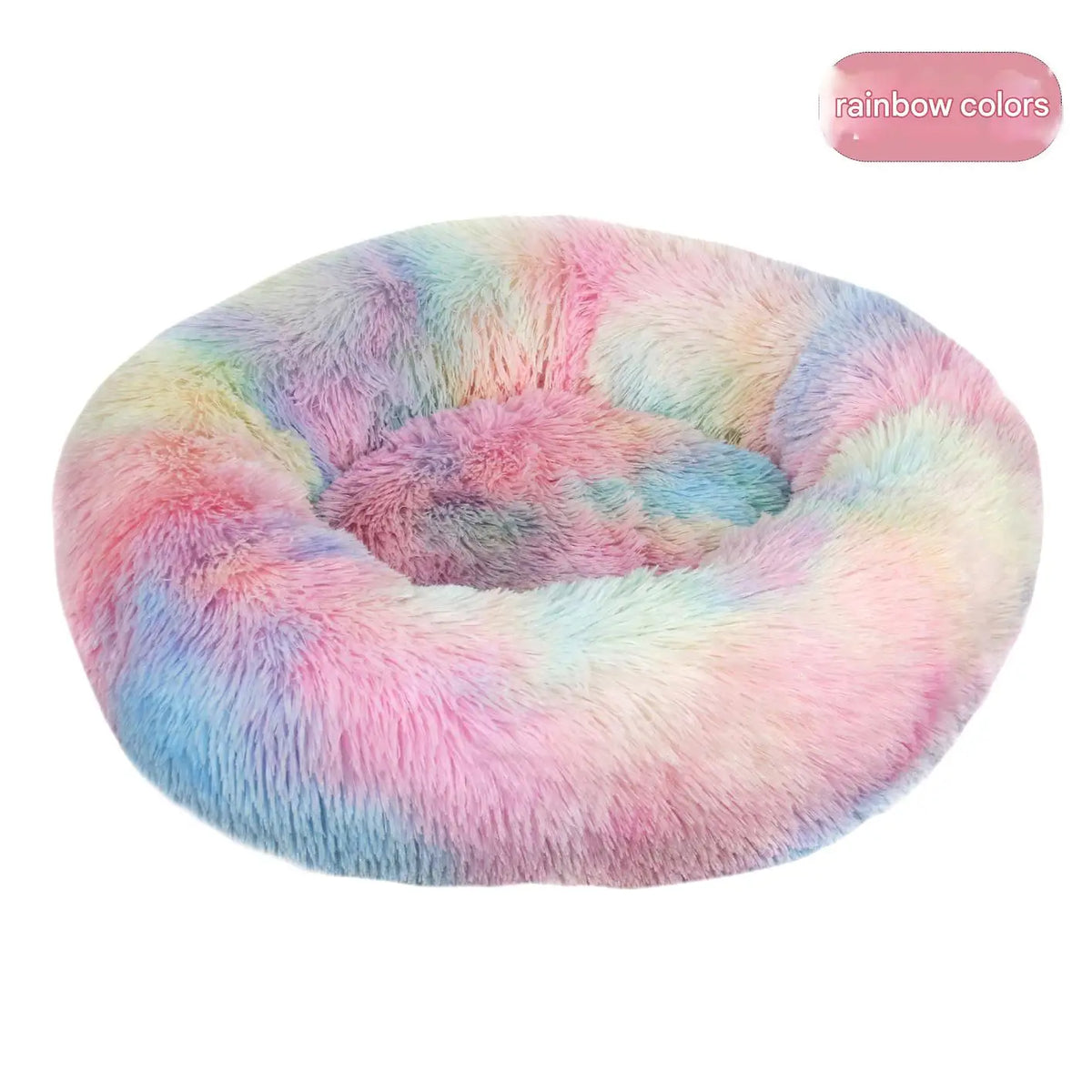 Luxury Fluffy Cushion Plush Soft Donut Dog Bed Accessories Washable Calming Sofa Camas