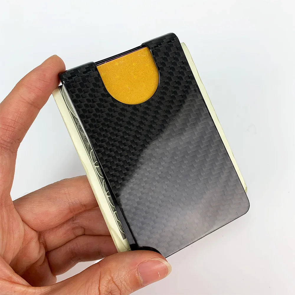 Portable Slim Durable Anti-Theft Real Carbon Fiber RFID Blocking Wallet Minimalist
