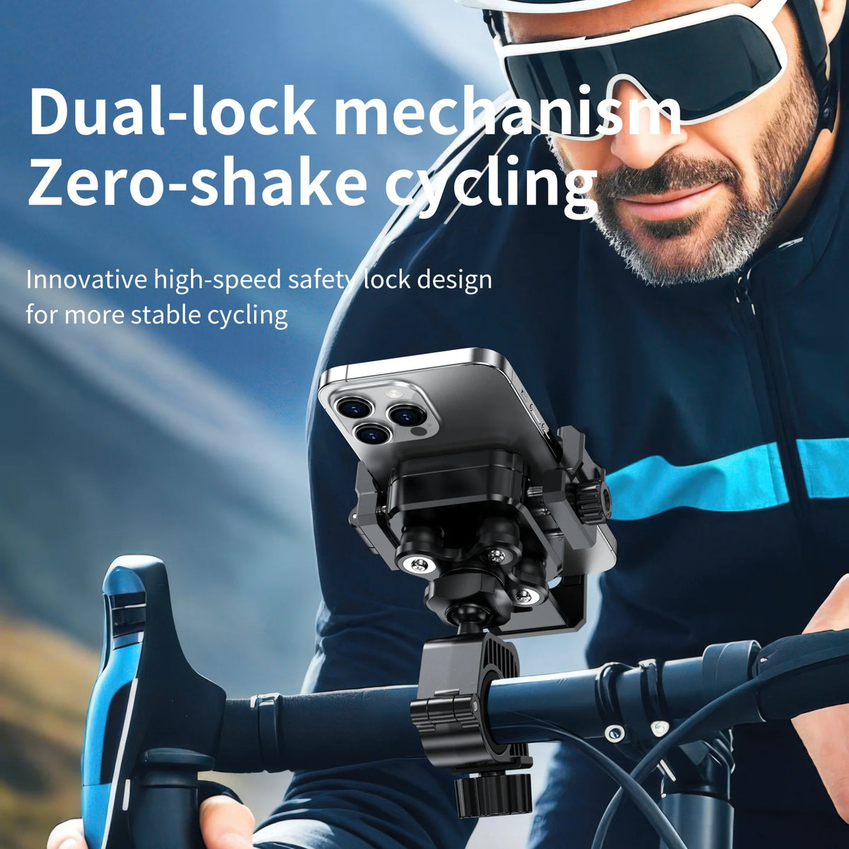 1 Second Automatically Lock Waterproof Bike Mobile Phone Holder Motorcycle Phone Mount
