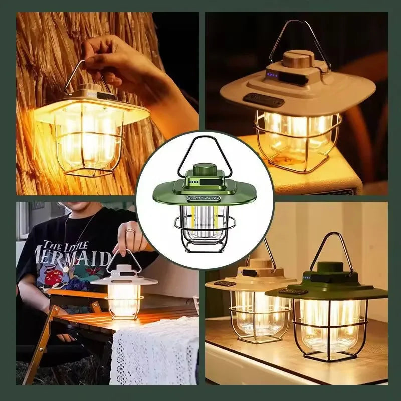 Portable Outdoor Rechargeable LED Portable Camp Lantern Tent Light Camping Light Handle