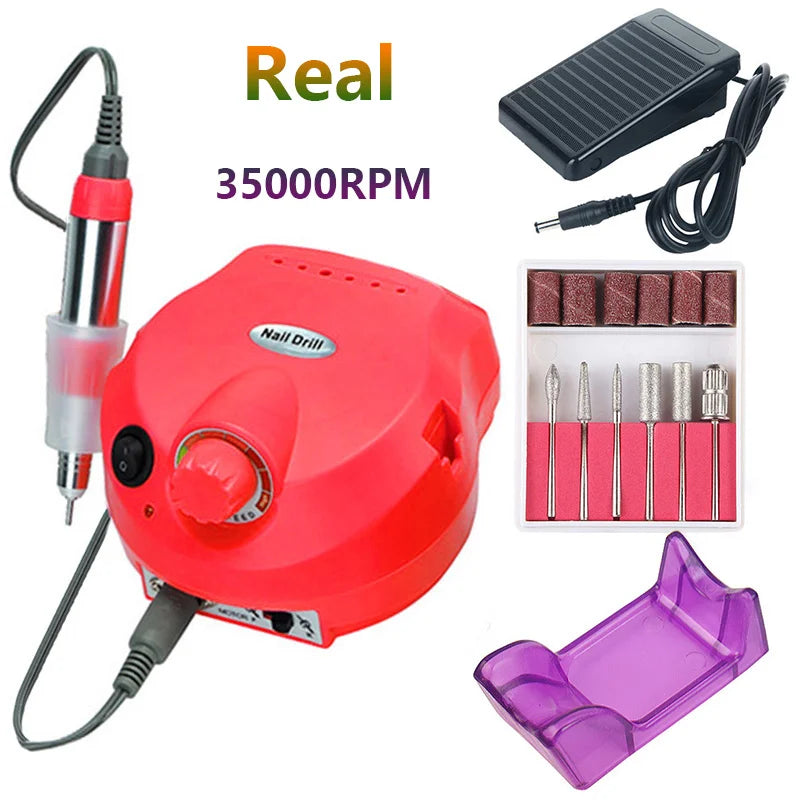 Professional Electric Nail Drill Machine Manicure Pedicure Salon Equipment 35000 RPM