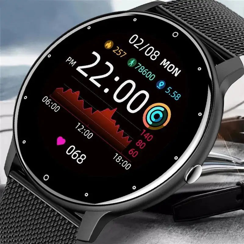 Waterproof Smart Watch with Heart Rate Tracking, Mesh, Steel or Silicone Band
