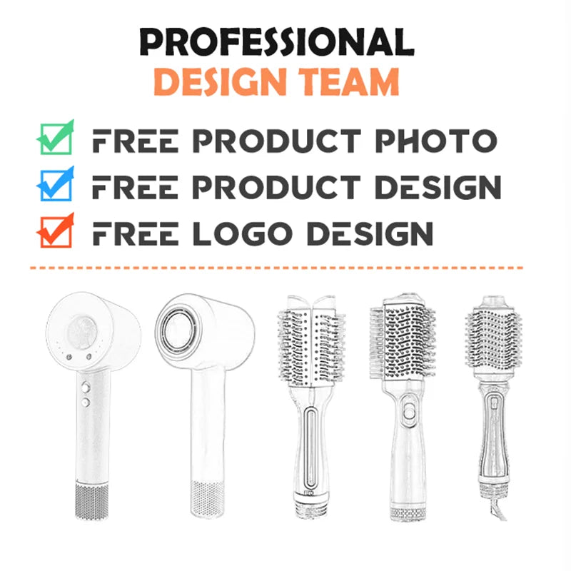 Hot Air Brush Hair Straightener Curling Iron Mini Hot Air Brush Hair Iron Electric Hair