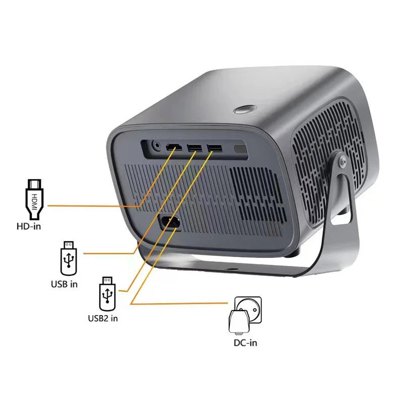 YDH-A10 Mini Projector 200 Lumens 720P LED Portable Android Screen Projector WiFi BT5.0
