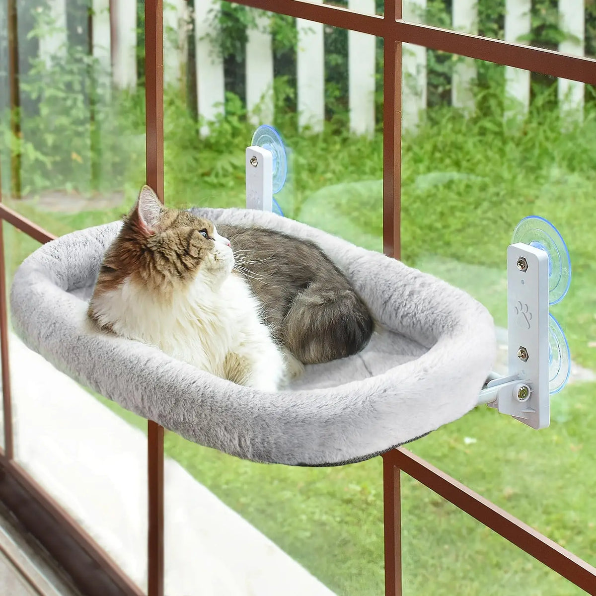 Custom Cordless Cat Window Perch with Metal Frame and Soft Cover Foldable Cat Hammock