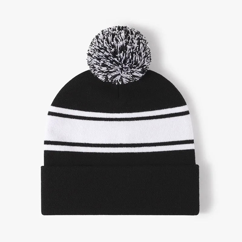 Elastic Knitted Hat Outdoor Cold Hat Jacquard Knitted Beanie for Autumn and Winter Warm