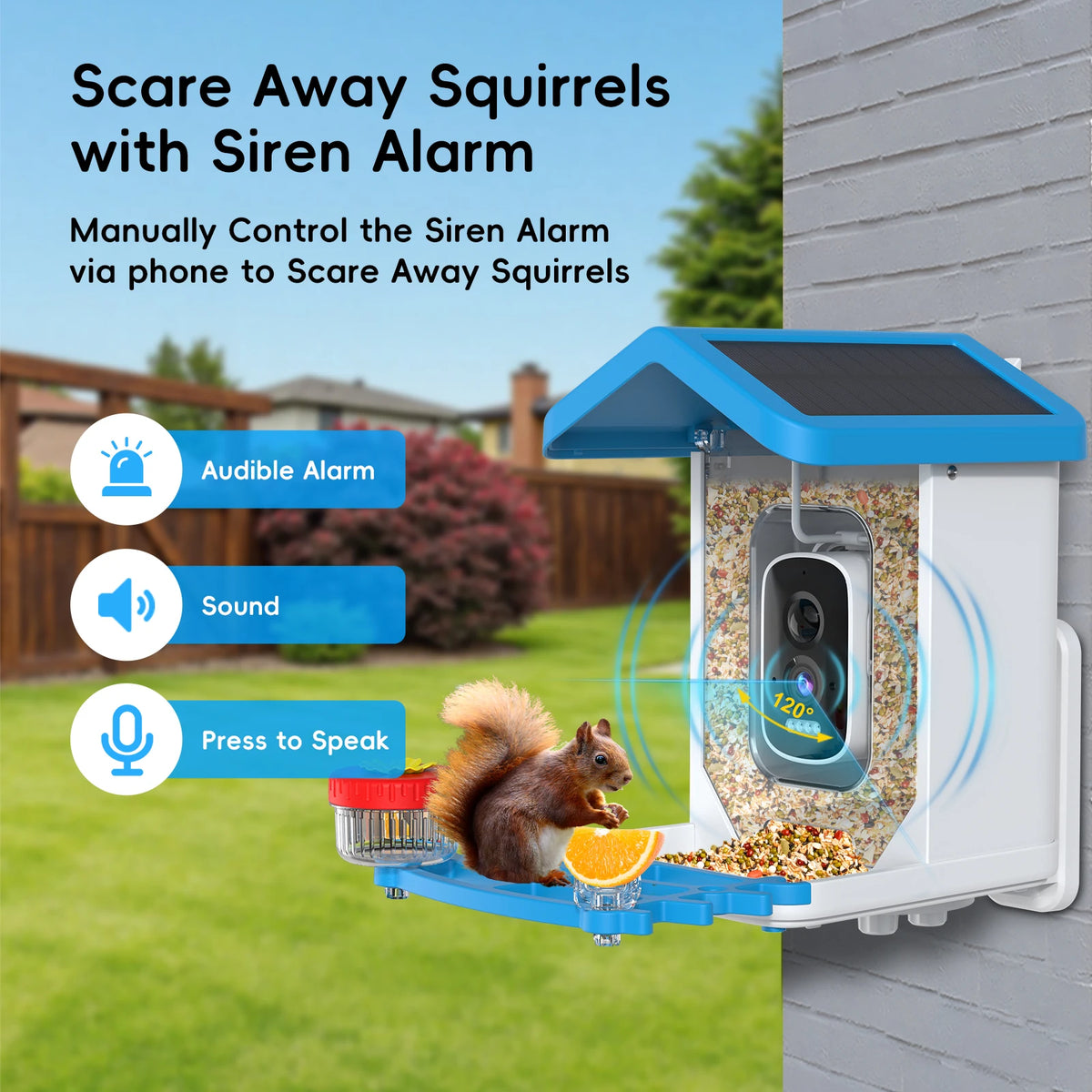 Smart Solar Bird Feeder With 5MP Night Vision Cam Auto Bird Video Recording APP Monitor