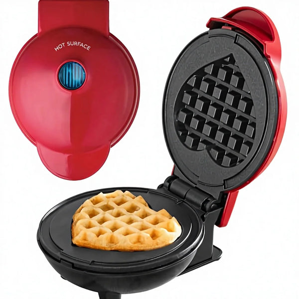 Electric Mini Waffle Maker Sandwich Maker Ceramic Coating Non-Stick Plates PBT+Aluminum