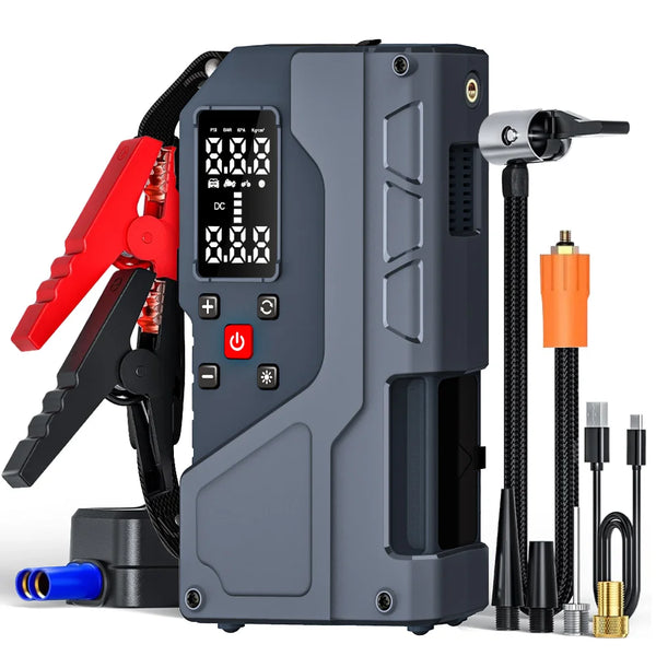 Portable Tire Inflator Air Compressor with Jump Starter Air Pump with Digital Pressure