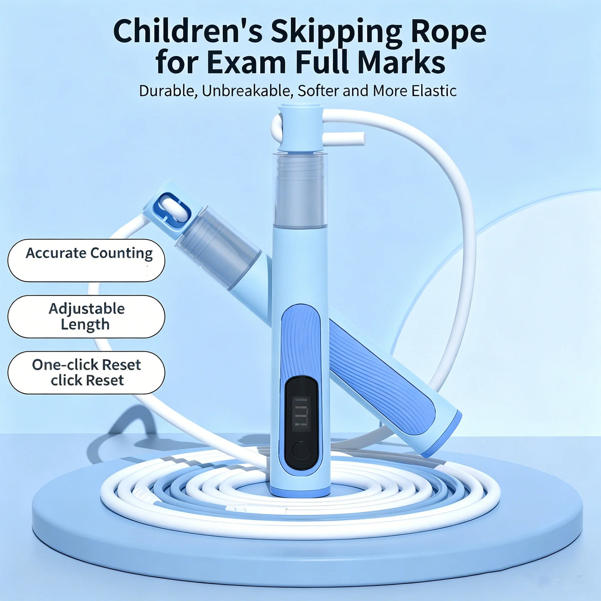 USB Rechargeable Digital Smart Jump Rope, Adjustable Length, Countdown & Counting