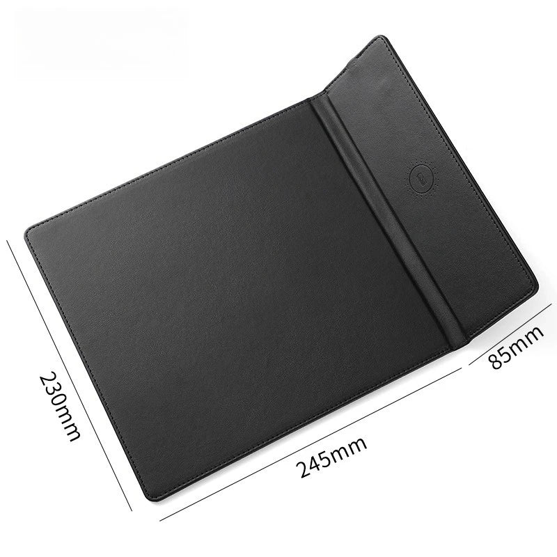 15W Fast Wireless Charging Mouse Pad, Small PU Leather Non-Slip Desk Mat with for Office