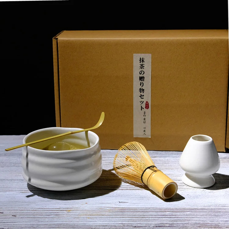 Custom Premium Japanese Traditional Professional Bamboo Matcha Whisk Tea Set Ceremonial
