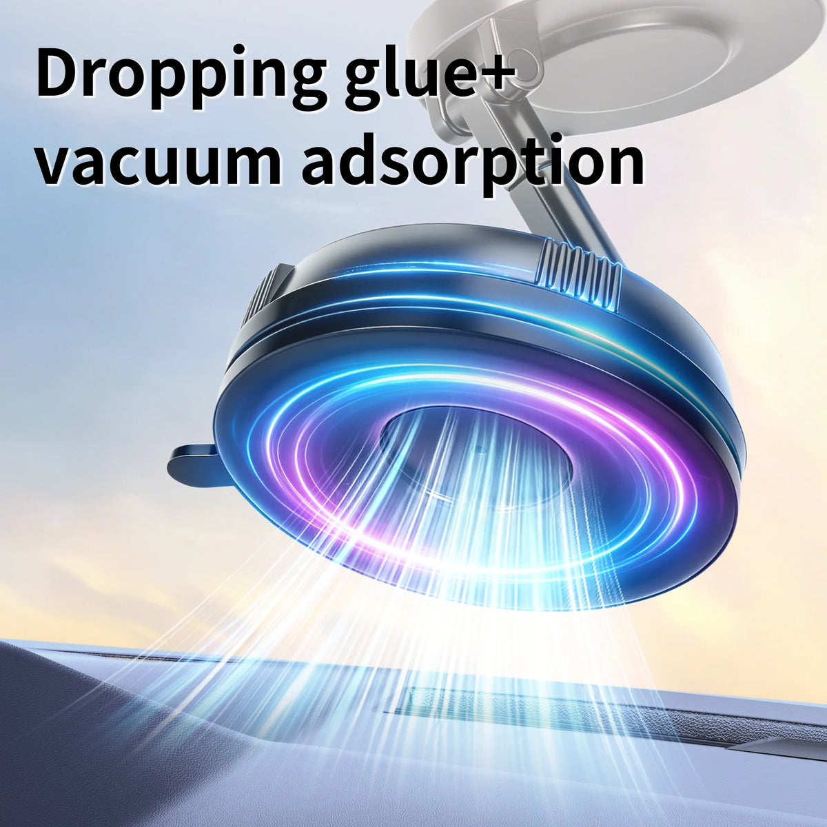 15W Magnetic Car Phone Holder 360-Degree Rotation Wireless Charger Vacuum Suction Cup
