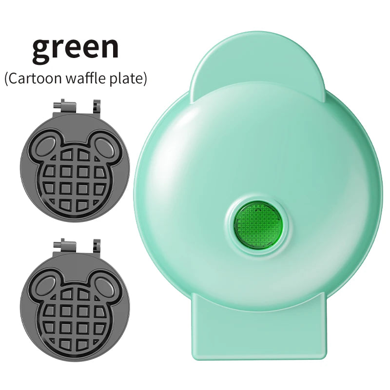 Electric Mini Waffle Maker Sandwich Maker Ceramic Coating Non-Stick Plates PBT+Aluminum