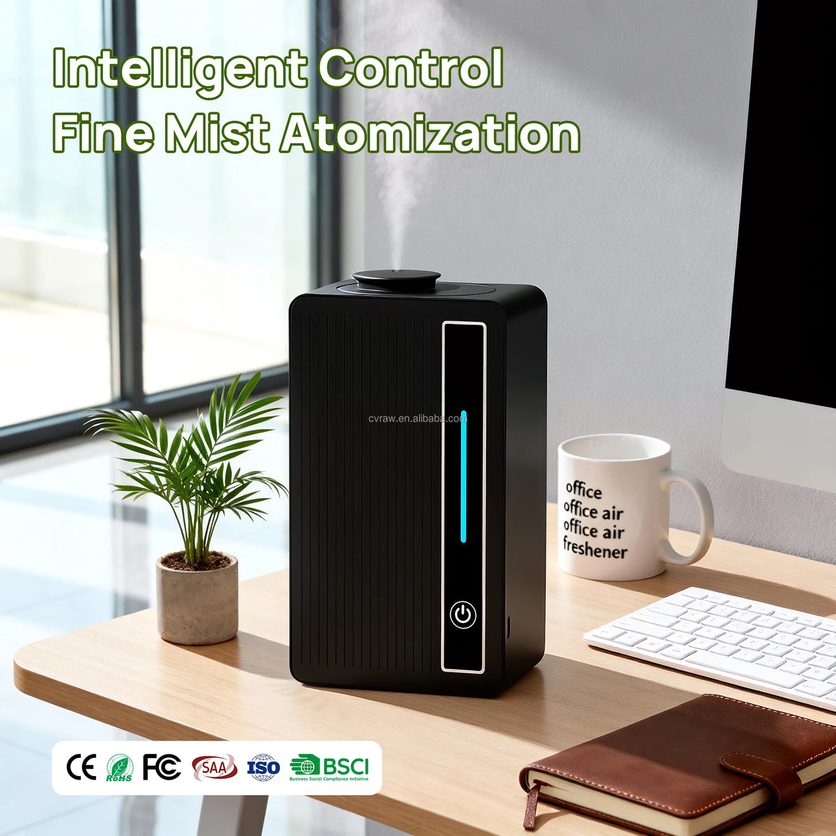 Innovative Flame Diffuser Plastic Lamp Waterless Air Humidifier 120ml for Colorful Wheat