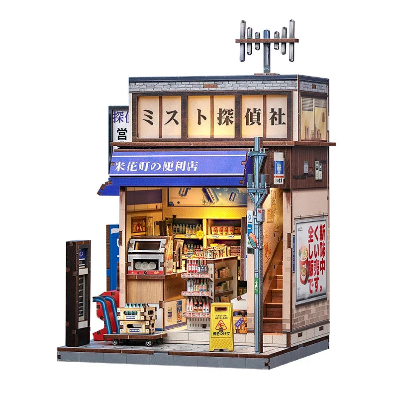 Top Gift DIY Book Nook 3D Wooden Puzzle Miniature House DIY Craft Kit Assembled Wooden Toy