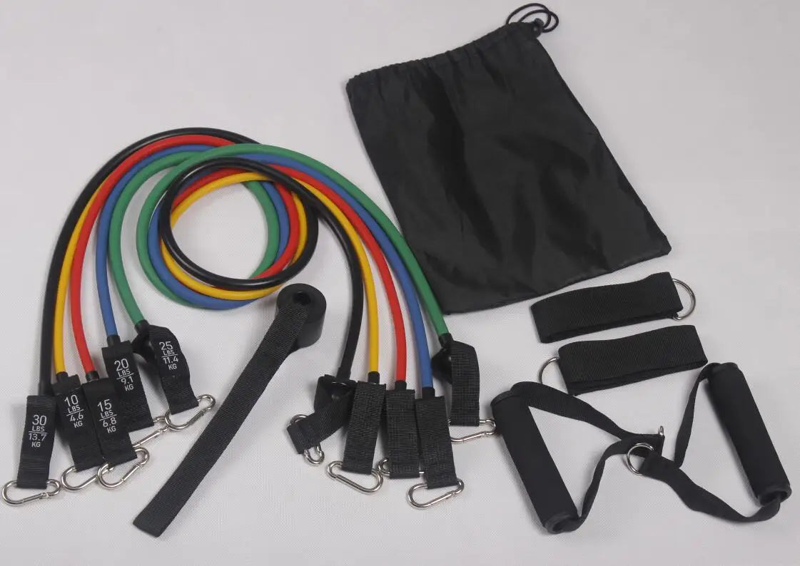 Portable Gym Set 11-Pcs Resistance Bands 100lbs-150lbs Latex Loop for Yoga & Exercise