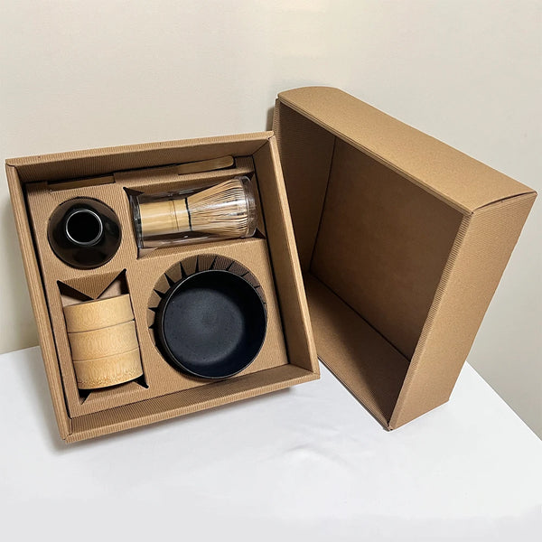 Customized Packaging Premium Matcha Ceremonial Gift Set with Ceramic Chawan Bamboo Chawan
