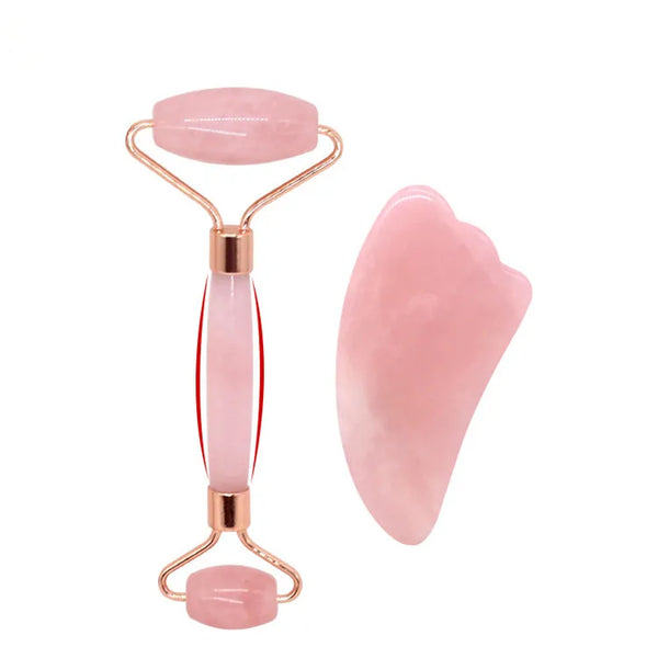 Natural Rose Quartz Jade Facial Massager Jade Roller for Face Slimming Anti Aging Spa