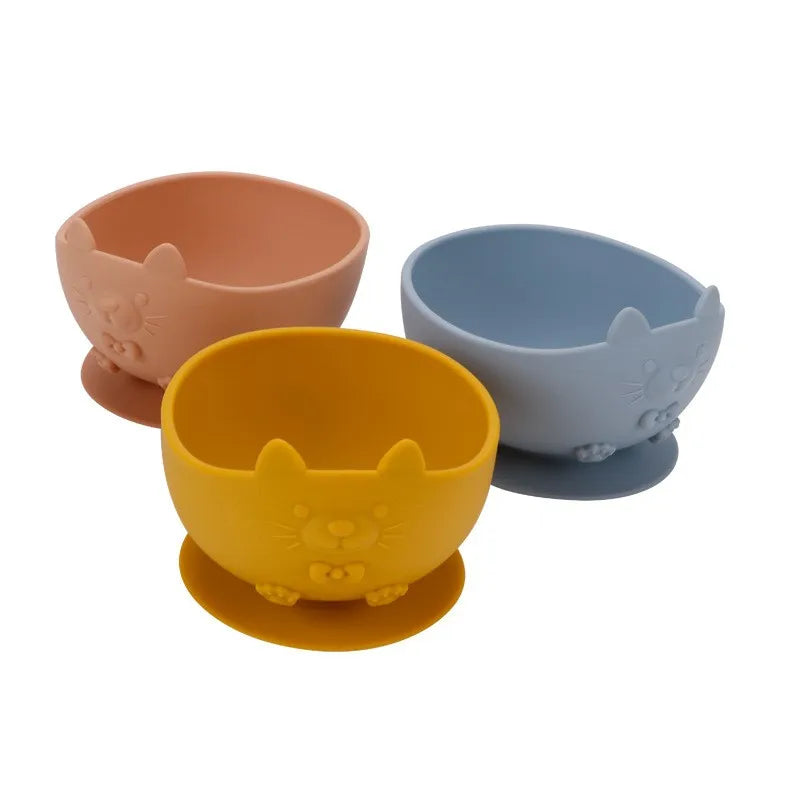 Food Grade Silicone Baby Feeding Set With Cup Bowl Plate Bib Spoon and Fork Easy Clean