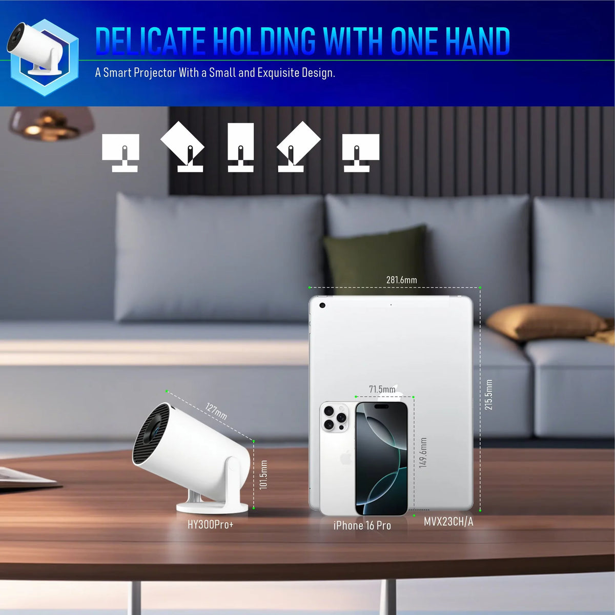 Led Video Hy300Mini Smart Projector Portable Mini Projector Mobile Phone Wireless
