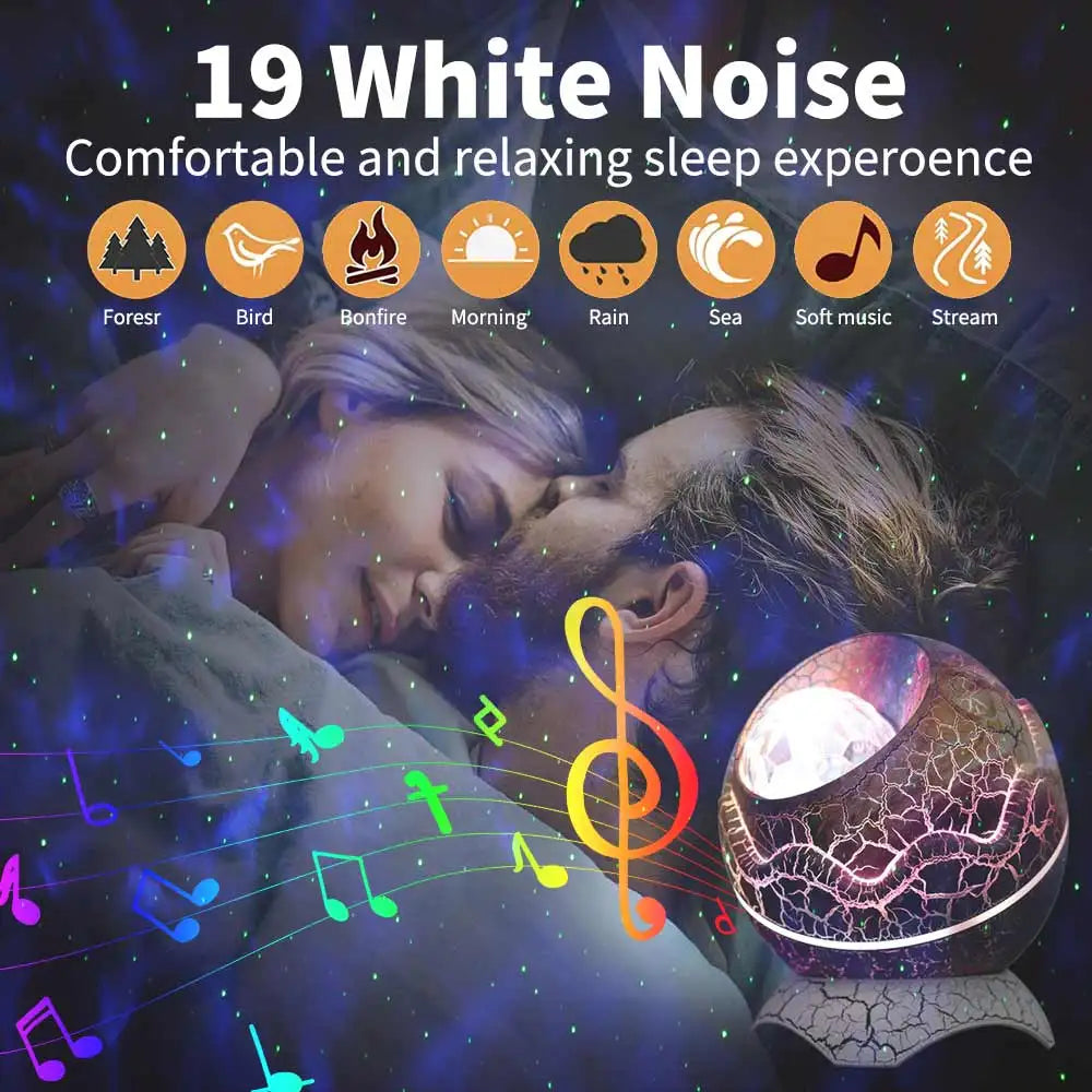 Galaxy Sky Modern Kids Adult Room Decor Dinosaur Egg Star Projector LED BT Music Speaker