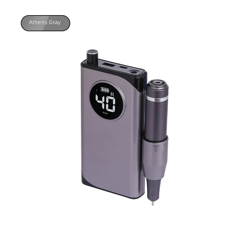 40000RPM Electric Nail Drill Machine 2600mAh Type-C 12H Runtime LCD Display F/R Aluminum