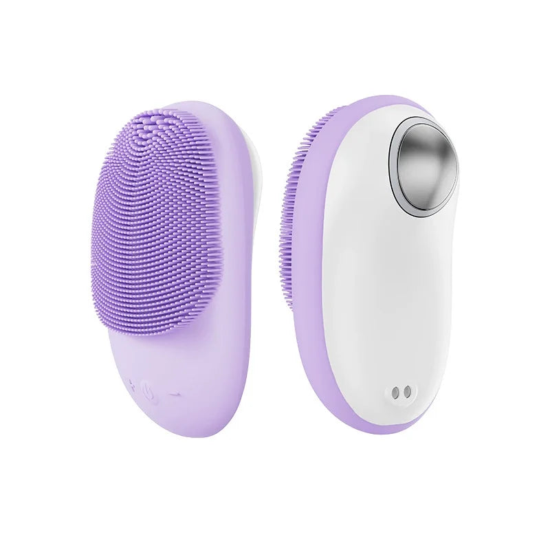 Electric Silicone Facial Cleanser 5 Speed Vibration Warm Care Rechargeable Facial