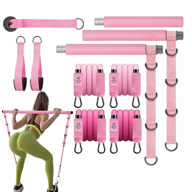 Adjustable Pilates Bar Set for Mens Womens Fitness Equipment with Thermoplastic Elastomer