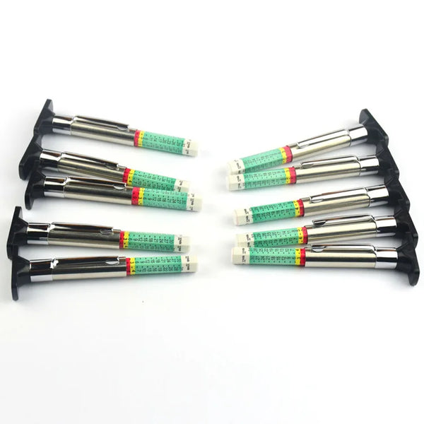 Plastic Scale Tire Depth Gauge 0-25mm Depth Meter Tread Gauge Tread Mark Pen (Pack of 3)