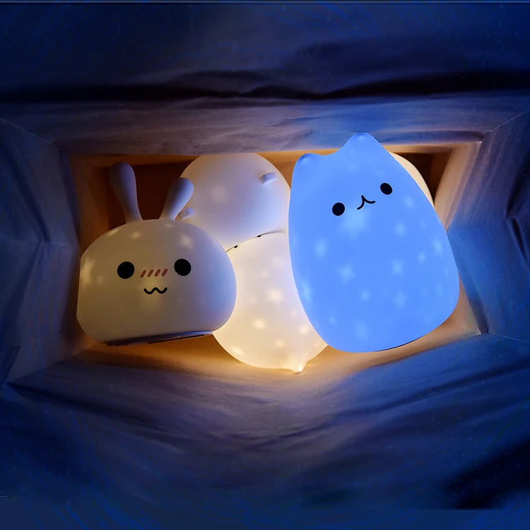 Rechargeable Silicone Night Light Star Projector Night Light for Kids Room