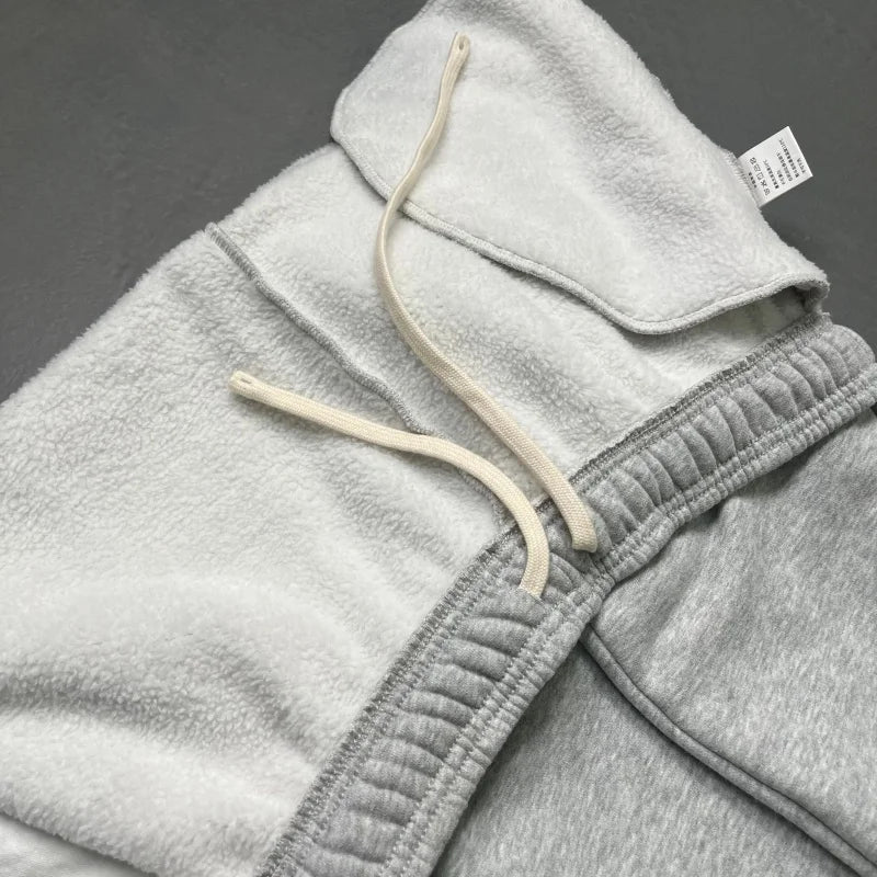 400g Custom Designed Fleece Sports Pants Lined Casual Leggings with Drawstrings