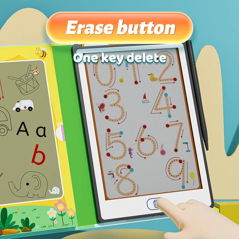 Custom Early Learning Tools Erasable Doodle Tracing Book Toy LCD Writing Tablet 8.5"