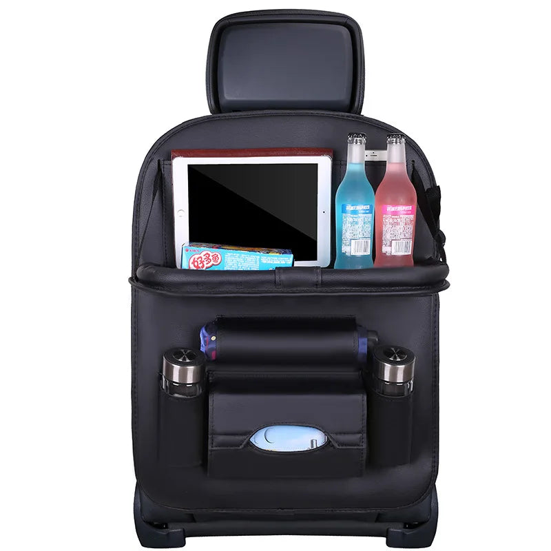 Car Backseat Organizer Touch Screen Tablet Holder 9 Storage Pockets Made Oxford Fabric PU