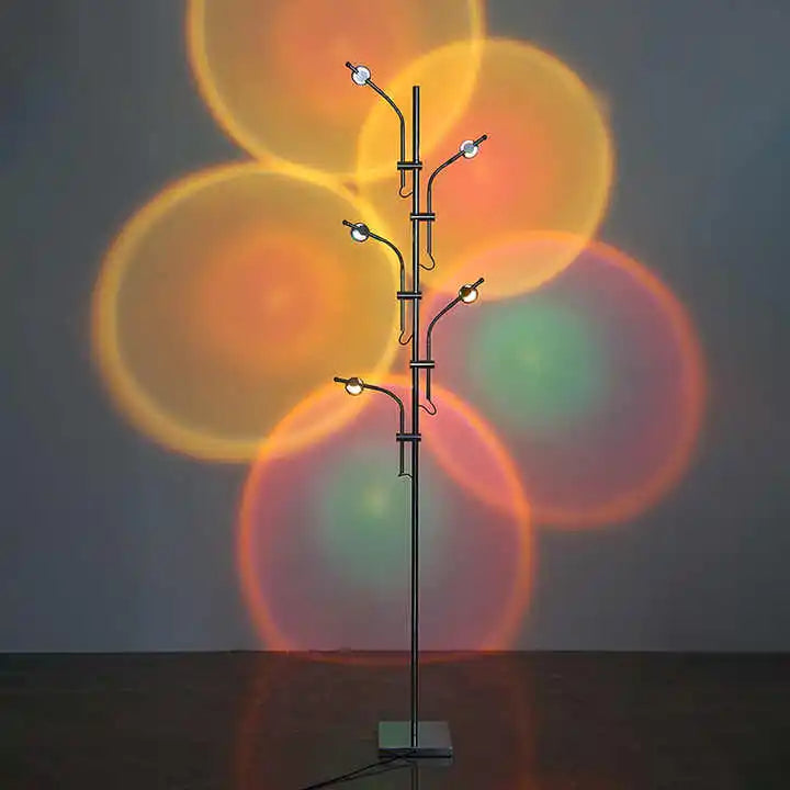 5-Lights 7-Colors 360° Rotate Sunset Projection Floor Lamp Rainbow Background Romantic