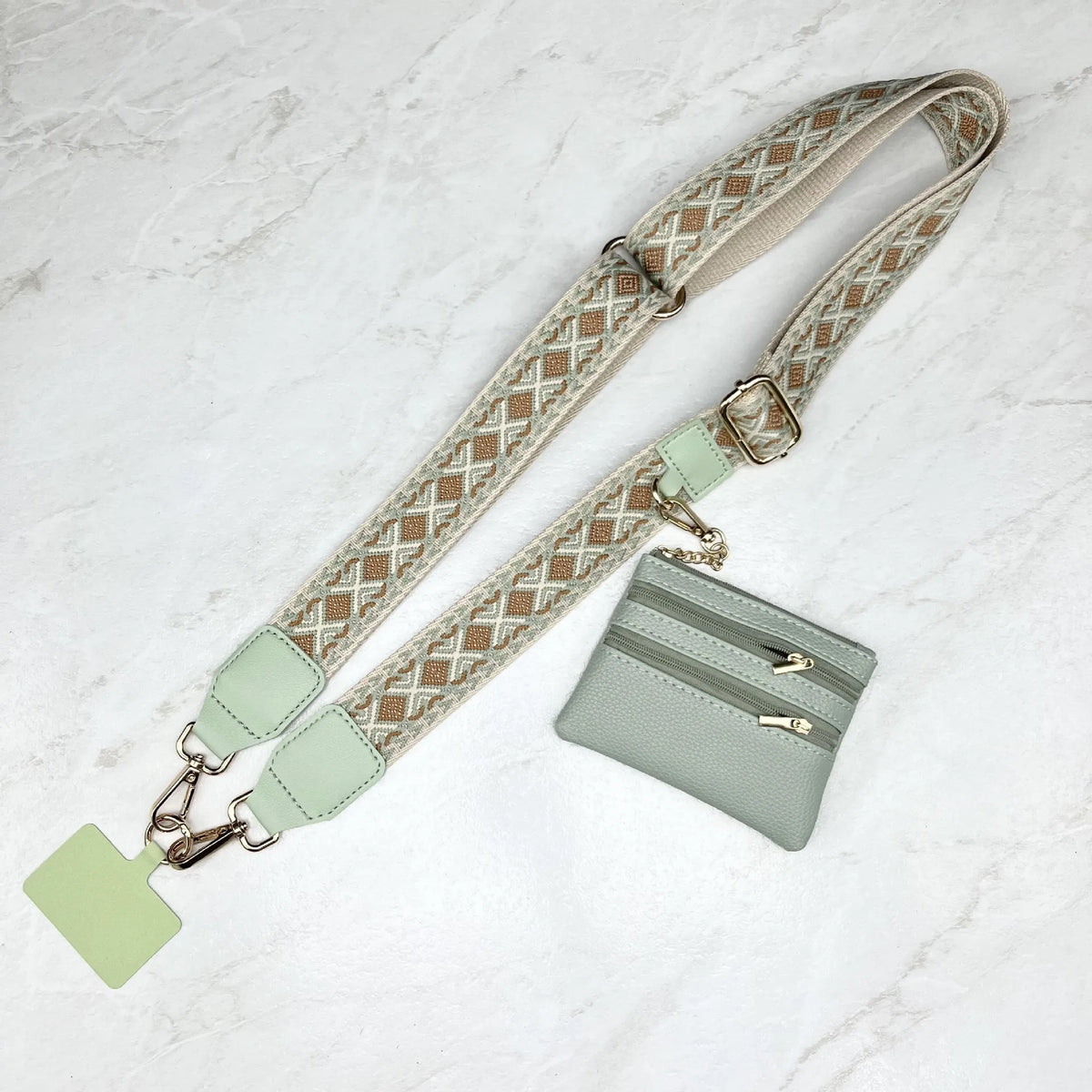 Cross Body Phone Lanyard With Zipper Wallet Anti-Lost Adjustable Mobile Lanyard Guitar