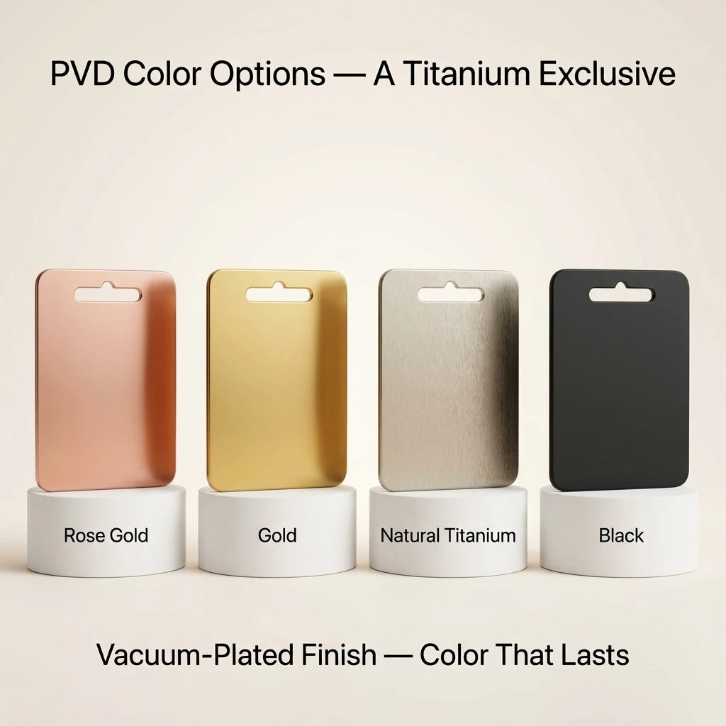 Pure Titanium Cutting Board Lightweight Food Grade Metal Chopping Board Anti-Bacterial