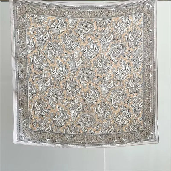 100% Mulberry Silk Animal Print Customizable 70x70cm Square Scarf for Women with Digital
