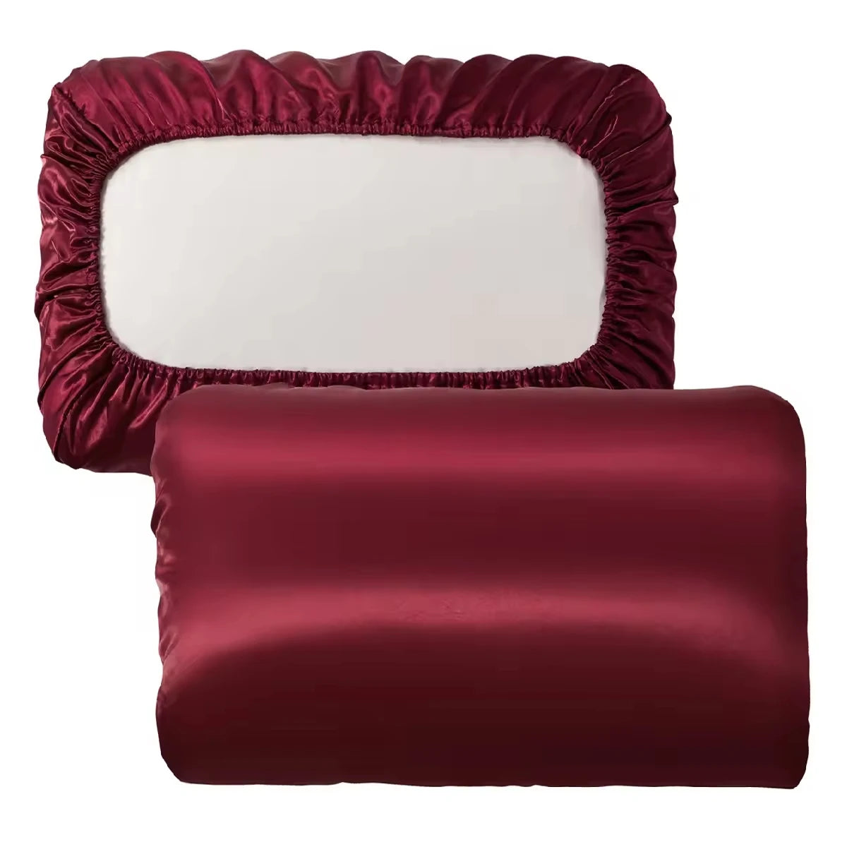 Summer Silk Satin Pillowcase Elastic Band No Zipper Super Soft Imitation Silk Pillow