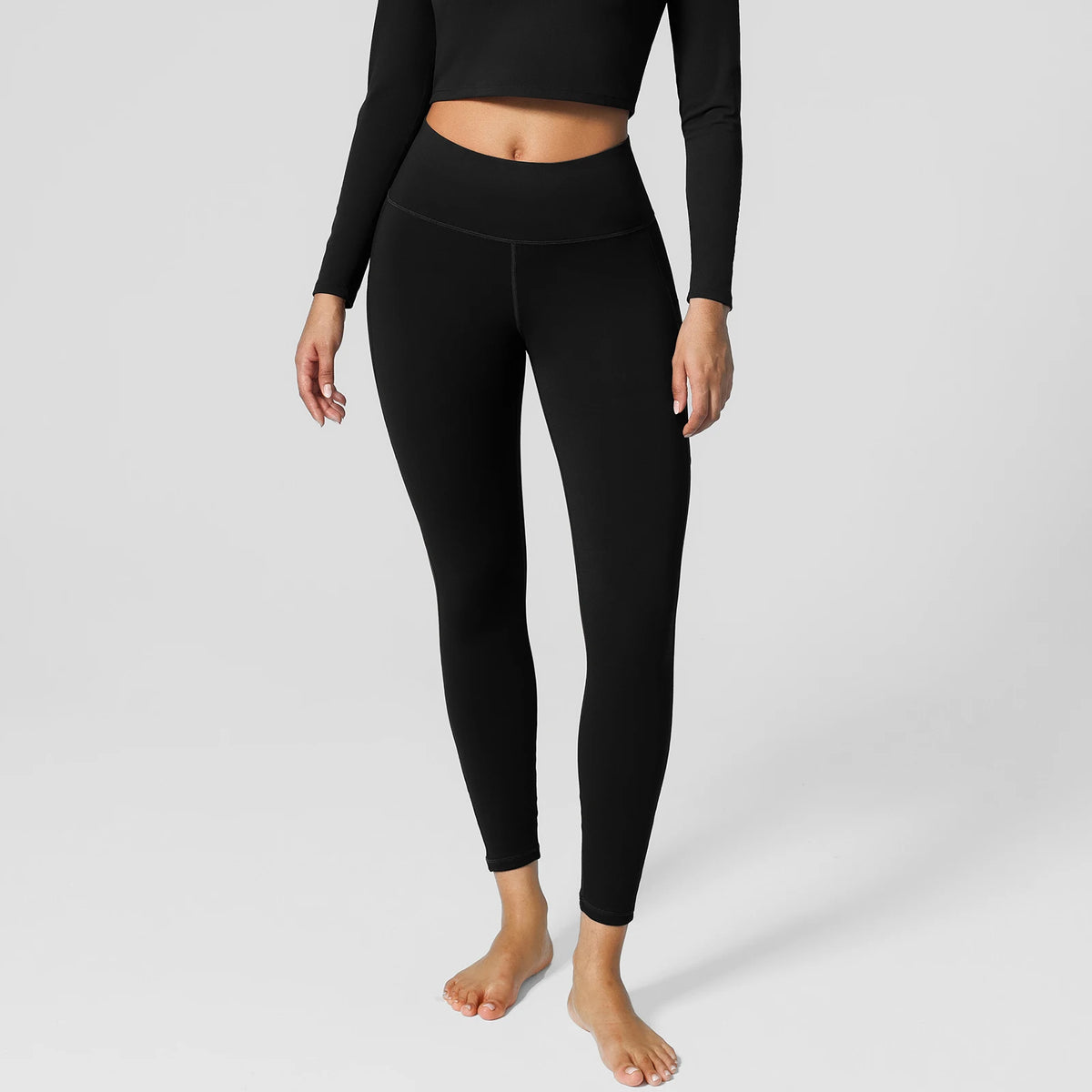 Vractive Custom Pants High Rise Side Pockets Fleece Lined Breathable Waist Gym Leggings