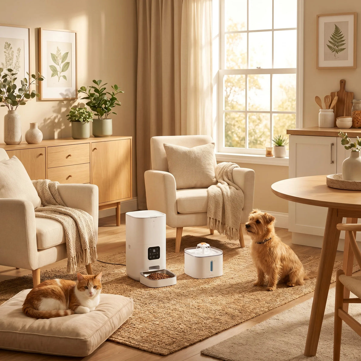 Cat Water Fountain, 2.5L Automatic Pet Water Dispenser with Waterfall and LED