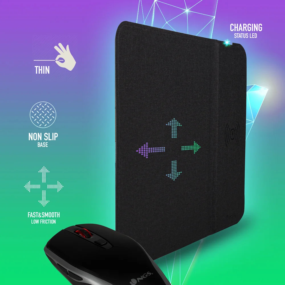 Fast 15W Wireless Charging Desk Mat with Wrist Rest Cartoon Design Leather Waterproof