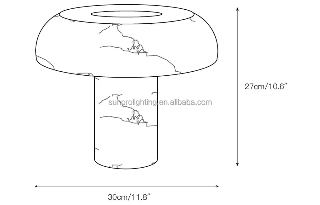Modern Alabaster Mushroom Table Lamp with Dimming, 110-240V Bedside Light