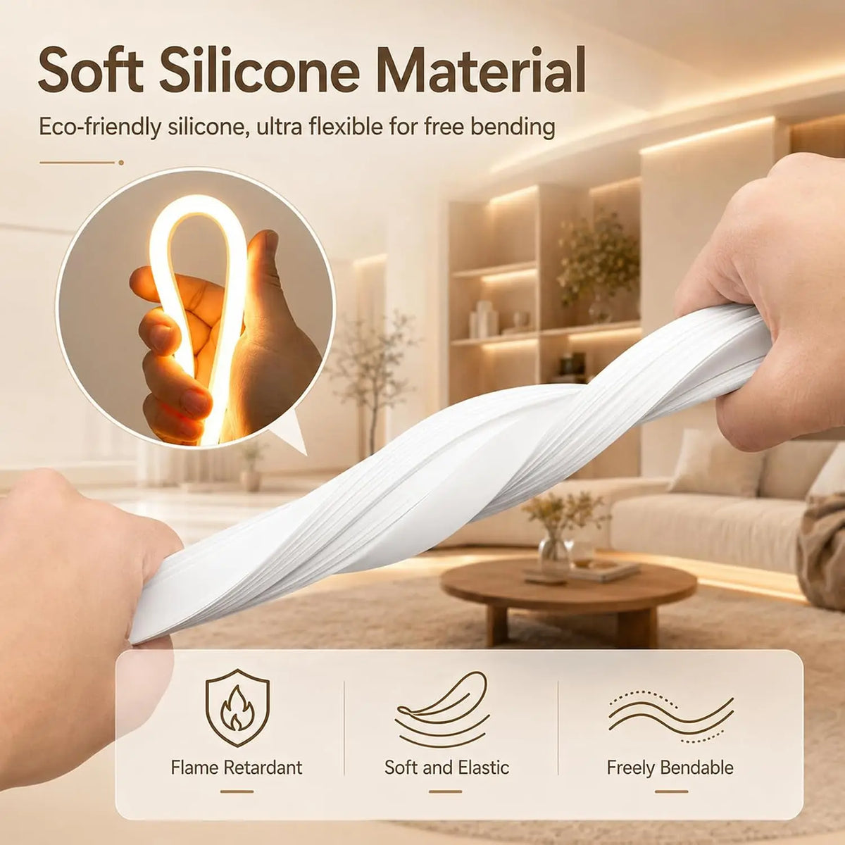 Silicone LED Neon Strip Light IP67 Waterproof for Hotel and Landscape Use Custom Color