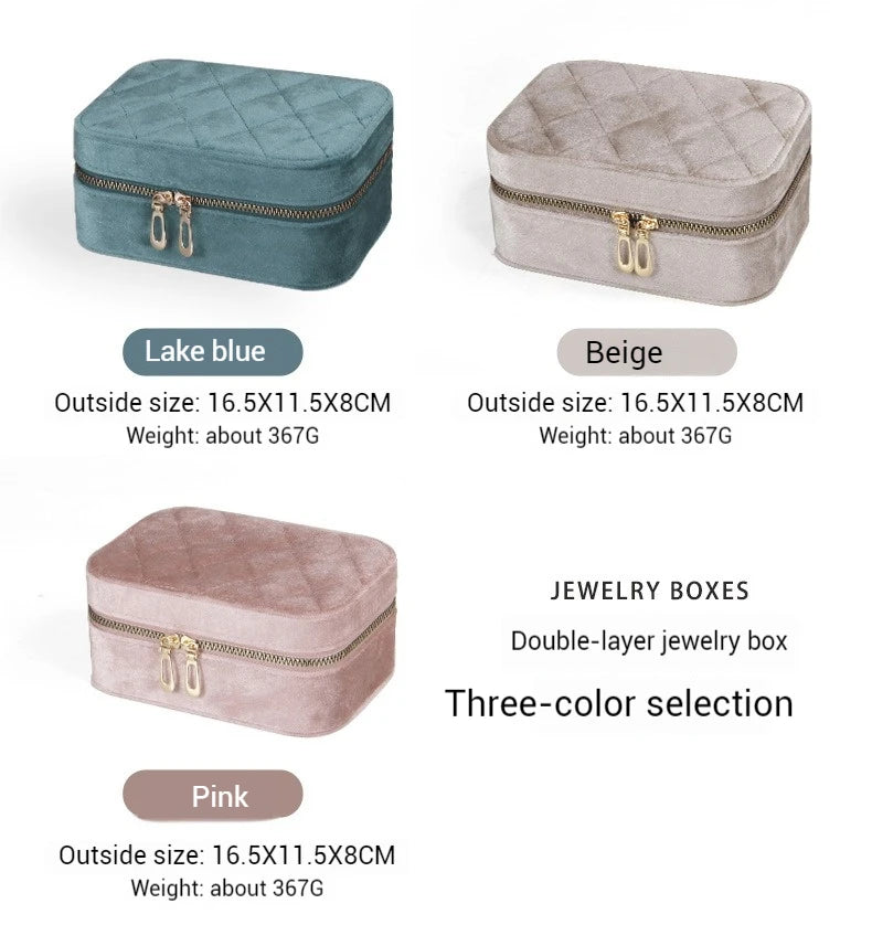 Multi-Layer Travel Leather Jewelry Organizer Storage Ring Earring Necklace Packaging Bag