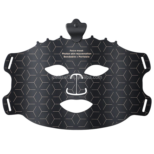 LED Face Mask with 7 Light Colors Including Red and Infrared, Black