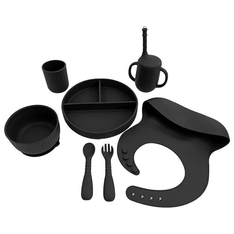 Silicone Tableware Baby Products Eating Set Feeding Supplies Dining Plate Set Baby
