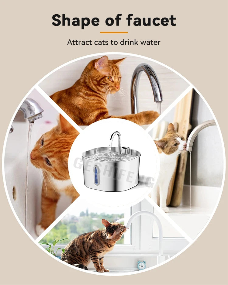 2.2L Automatic Cat Drinking Fountain Water Dispensers Cat Water Fountain