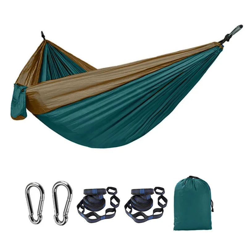 Portable Lightweight Single Wide Polyester Fabric Hammock Swing Camping Bed Durable